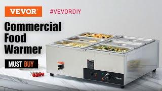 VEVOR 6-Pan Commercial Food Warmer, 185°F Temp Control for Catering and Restaurants