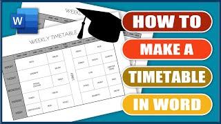 How to make a TIMETABLE in Word | MS WORD Tutorials