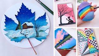 Easy Painting Techniques for Beginners | Drawing Tutorials | Painting Ideas when you are bored