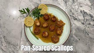 Pan-Seared Scallops, with Garlic Lemon butter sauce, Easy-Delicious