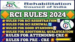 RCI RULES & GUIDLINES 2024 RCI Registration RCI Renewal RCI CRE Programme #rciupdatetoday #rci #crr