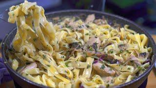 I have never eaten such delicious pasta! Chicken Alfredo Fettuccine Recipe