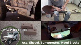 1943 Willys MB Misc. Parts Restoration: Shovel, Axe, Hood Blocks, Bumperettes