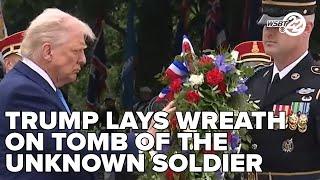 President Trump lays a wreath on Tomb of the Unknown Soldier on Memorial Day