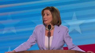 Speaker Emerita Nancy Pelosi addresses the DNC