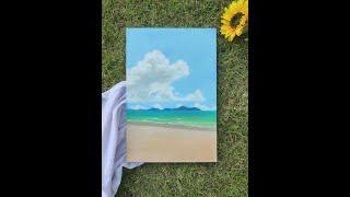 【油画零基础入门教程】油画教程 藍天白雲的画法丨Oil Painting for Beginners - Basic Techniques + Step by Step