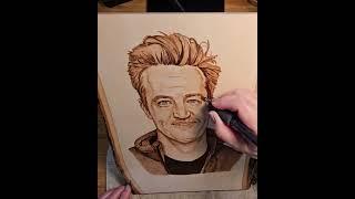 Matthew Perry Tribute  - Pyrography Portrait In Progress