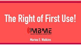 The Right of First Use: You Control the First Release