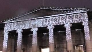 Christmas projections on Music Hall, Union Street, Aberdeen