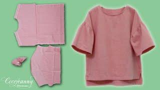소매주름 티셔츠 만들기 / 무료 실물패턴 / free pattern / 옷만들기 / How to make a frill T-shirt