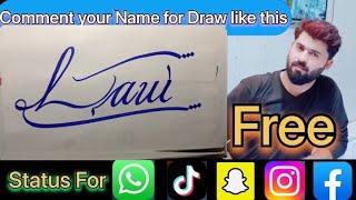 Laui Name Signature Calligraphy Status Short Video  | #howtodraw #sketching  #laui