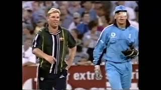  The famous incident, when Shane Warne came out with a helmet on to ask the MCG crowd to CALM DO