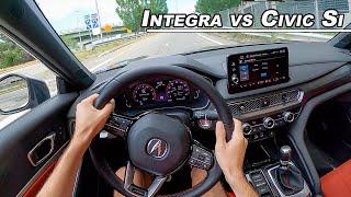 2023 Acura Integra vs Honda Civic Si - Full Comparison and Drive (POV Binaural Audio)