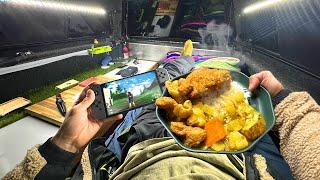 Cozy Night Truck Camping w/Spoonbill Katsu Curry (catch and cook)