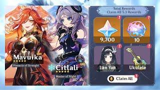 GOOD NEWS! 70 FREE PULLS IN 5.3 | MAVUIKA AND CITLALI | FREE 4 STAR CHARACTER - Genshin Impact