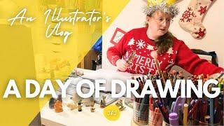 A DAY OF DRAWING - An Illustrator’s Daily Vlog 363