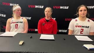 Jamie Cluesman, Caitlyn Ross and Sarah Burton postgame after win over Tusculum