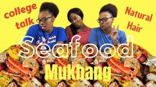 SEAFOOD MUKBANG | SCHOOL AND NATURAL HAIR TALK WITH SUNJAI, STAR AND SKY