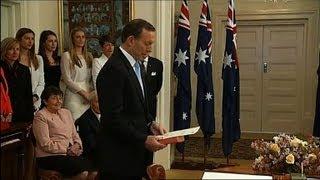 Abbott sworn in as Australia's new PM