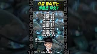 요즘 이름 많이 짓는 이름 작명 순위 TOP 10