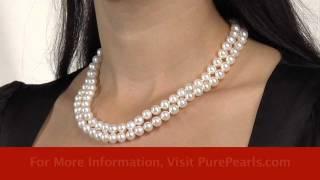 Pure Pearls White Freshwater Double Strand Necklace