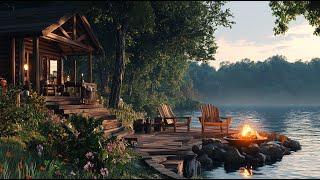 Nature's Bliss: Peaceful lakefront & Fireplace sounds for relaxation & sleep