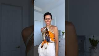 DIY ELEGANT TOP WITH A SCARF | Doranellys Patton #fashionhacks #diy #style #scarf #nosew