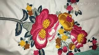 Hand Embroidery  long and short flowers || By EASY LEARNING BY ATIB