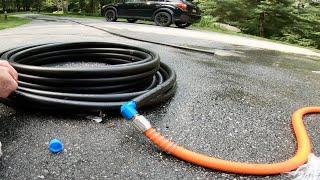 How to easily uncoil 1" irrigation polyethylene with hot water