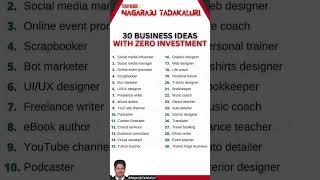 30 Business Ideas with Zero Investment