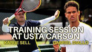 ATP #623 Karue Sell & #139 Gabriel Diallo: Intense Hitting Practice | Fit4Tennis