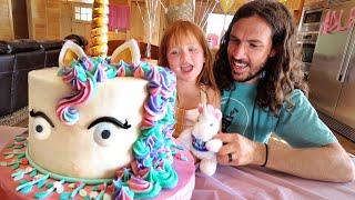 5 YEARS OLD!!  Unicorn Birthday Cake, Hidden Presents, Surprise Party inside an abandoned mansion!