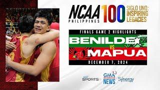 Mapúa vs Benilde (Finals Game 2 Highlights) | NCAA Season 100