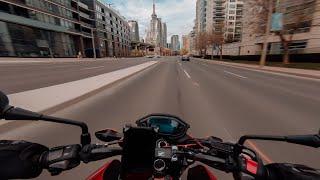 Ride to Toronto (Moto-Vlog) | HONDA CB500F DELKEVIC DB-OUT [4K]