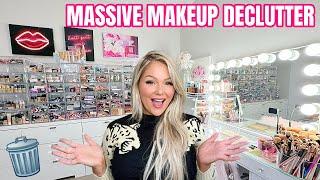 HUGE MAKEUP DECLUTTER & ORGANIZATION 2023  GETTING RID OF ALL MY MAKEUP | KELLY STRACK