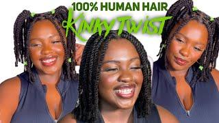 How To: Kinky Twist w/ 100% Human Hair| HOT BRAID's Tight Afro Kinky Bulk Human Hair