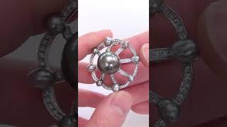 Pt900 pearl Diamond Brooch 南洋黒蝶パール ダイヤモンド ブローチ・帯留 #jewelry #brooch #pearl