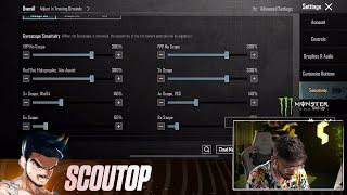 Scout 3.2 Sensitivity Update | sc0utOP Sensitivity Settings Revealed | BGMI / Pubg Mobile