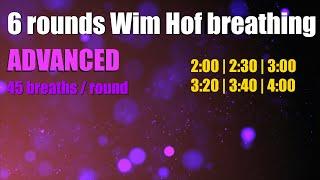 Wim Hof advanced breathing 6 rounds - 45 breaths / round