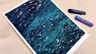 오일파스텔 그림 / 반짝 반짝이는 바다 그리기 / Drawing a Sparkling Sea / Oil Pastels