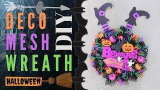 DIY Dollar Tree Deco Mesh Halloween Wreath