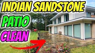 Sandstone patio pressure washing