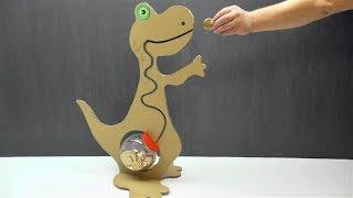 How to Make Coin Bank Dino Coin piggy bank at home