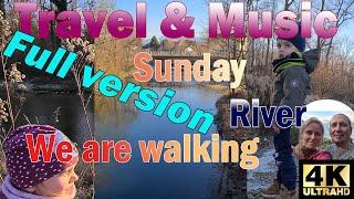 Walk day in a park by the Mangfall River. Rosenheim Germany. 4K travel & music video.