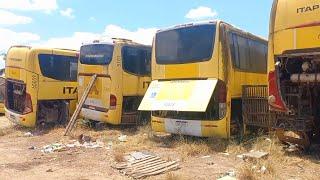 10 ÔNIBUS DA ITAPEMIRIM ABANDONADOS NO PONTO DE APOIO EM FEIRA DE SANTANA (BA)