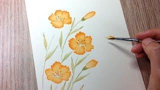 Flower painting for the simplest beginne 꽃그리기 최고로 간단한 초보자를 위한 꽃그림 r