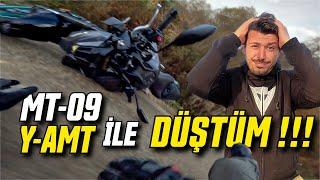 KAZA YAPTIM !! YENİ YAMAHA MT-09 Y-AMT  İLE GİZLİ BUZLANMADA KAYDIK