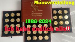 Meine GOLD Sammlung ist Komplett alle Australian Känguru/Nugget 1986-2024 Perth Mint Kangaroo Münzen