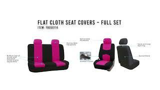 Flat Cloth Seat Covers for Cars, Van & SUVs - Full Set | FH Group® FB050