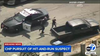 Chase in LA ends after suspect drives recklessly, gets tackled by CHP